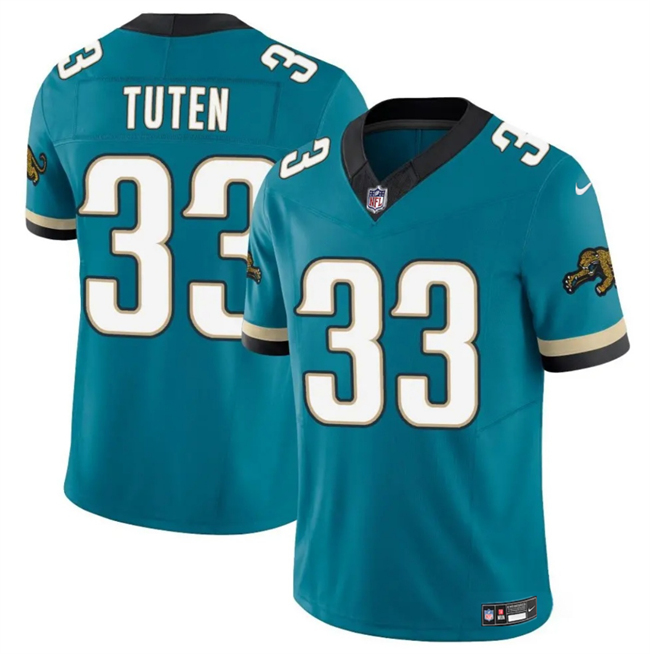 Men's Teal Jacksonville Jaguars #33 Bhayshul Tuten 2024 F.U.S.E. Prowler Throwback Vapor Limited Stitched Football Jersey